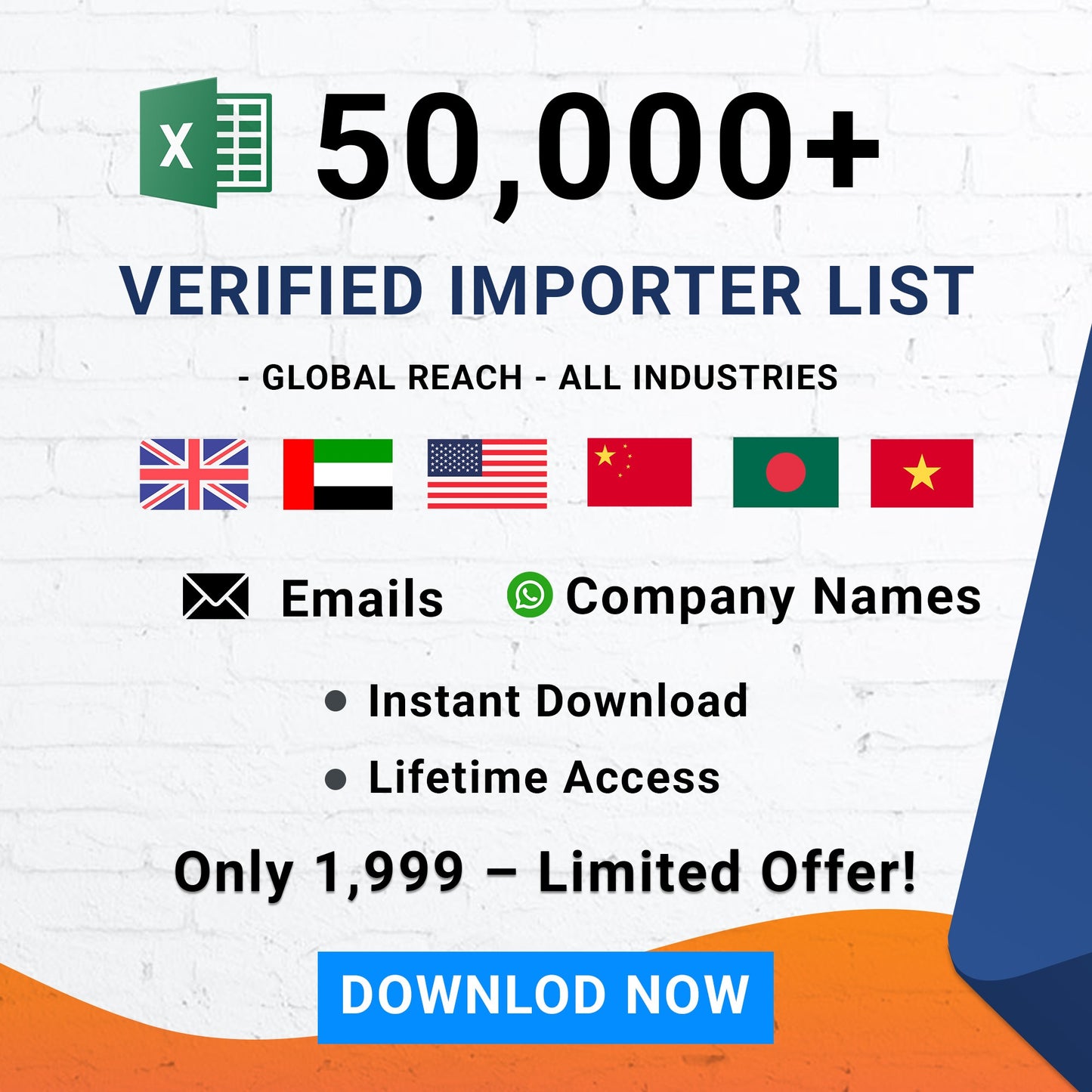 50,000+ VERIFIED IMPORTER LEAD